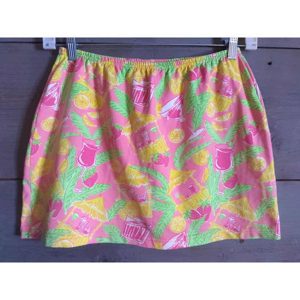 lilly pulitzer Women Multicolor Cocktail Tropical Fruit Short Mini Skirt Size L